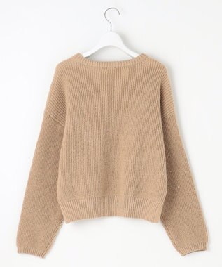 Feroux 【洗える】スパンコール プルオーバーニット ベージュ系
