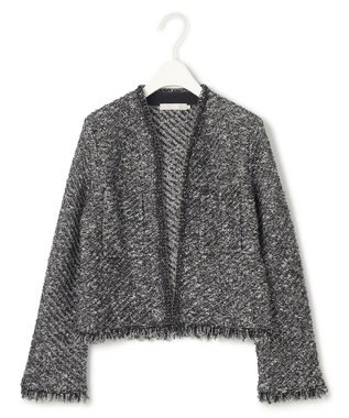 ICB L 【ドラマ「続・続・最後から二番目の恋」着用】 デニムライクツィード ニットジャケット モノトーン系