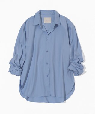 UNFILO 【MAG×スタイリストコラボ】イージーケアシャツ×ラメIラインスカート サックス×ネイビー