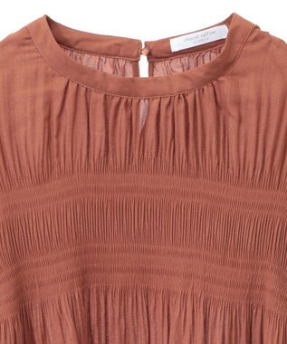 Green Parks マジョリカプリーツブラウス Brick Red