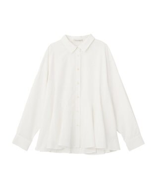 Green Parks スウィッチングペプラムシャツ Off White
