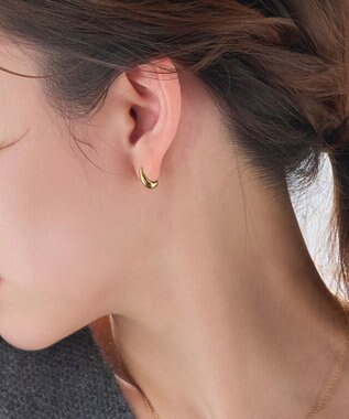 Phoebe 【限定セット】ビッグドロップメタルチェーンネックレス×ドロップハーフフープミニピアス ゴールド