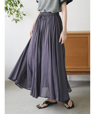 CRAFT STANDARD BOUTIQUE コットンボイルギャザースカート Charcoal Gray