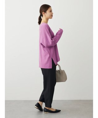 Green Parks 洗える　ミラノリブ編みニットプルオーバー Purple