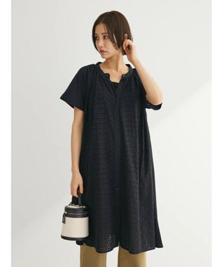 Green Parks Ｉ　パッチワーク刺繍チュニック Black