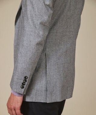 GOTAIRIKU 【CANONICO/カノニコ】サキソニーウールコットンブレンド ジャケット_グレー千鳥柄 ライトグレー×千鳥格子