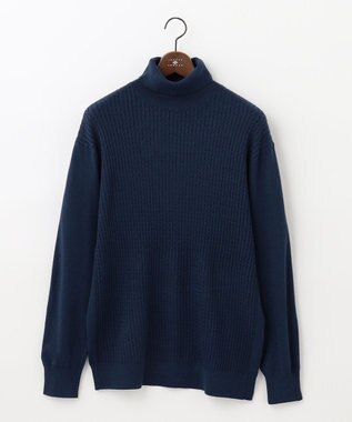 JOSEPH ABBOUD 【キングサイズ・チクチクしない/イージーケア】SNOWYタートルネックニット ブルー系