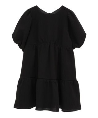 earth music&ecology バックリボンパフスリーブミニワンピース Black