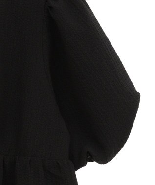 earth music&ecology バックリボンパフスリーブミニワンピース Black