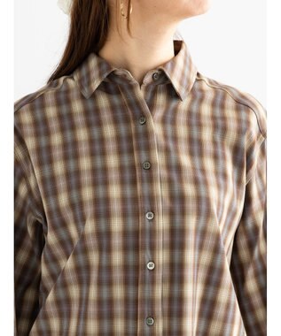 Te chichi チェックショートシャツ（セットアップ可）《2025Autumn catalog item》 ブラウン