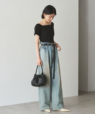 russet レザー巾着4WAYショルダーバッグ(CE-1454) Black