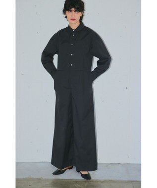 NAVE 【ReNAVE・セットアップ可/洗える/接触冷感/UVケア】コットンポリブロード オールインワン ブラック系