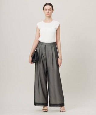 ICB 【洗える】 シアーレイヤードパンツ ブラック系