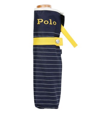 MOONBAT POLO RALPH LAUREN 晴雨兼用日傘 折りたたみ傘 ボーダー×パイピング／一級遮光 遮熱 UV