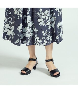 ASICS WALKING ペダラ ヒールサンダル 2E 5.0cmヒール ブラック系