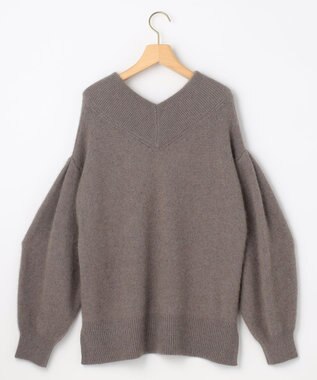 組曲 S フラッフィーファーＶネック ニット ブラウン系
