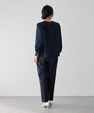 YECCA VECCA アシメラッフルブラウス Navy