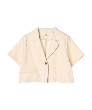 earth music&ecology リサイクルポリエステルブレンドショートシャツ Light Beige