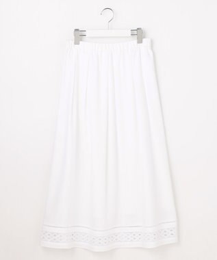 J.PRESS LADIES スパンソフトクロス刺繍 スカート オフ系