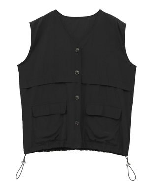 Green Parks シアーミリタリーベスト Black