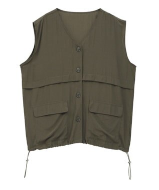 Green Parks シアーミリタリーベスト Black