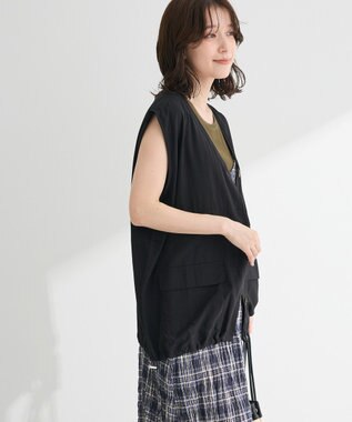 Green Parks シアーミリタリーベスト Black