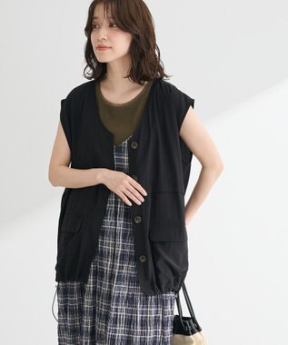 Green Parks シアーミリタリーベスト Black