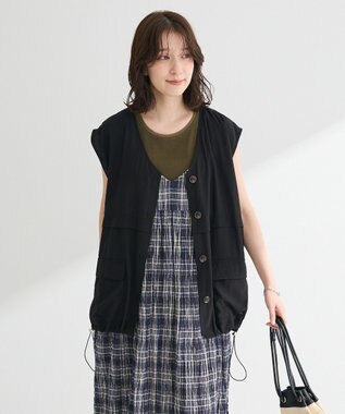 Green Parks シアーミリタリーベスト Black