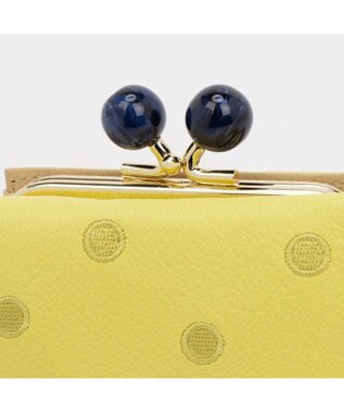 UNBILLION ペルケ perche / アクリル玉三つ折りミニサイフ ライトイエロードット