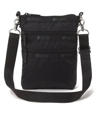 LeSportsac 3 ZIP CROSSBODY/リサイクルドブラックJP リサイクルドブラックJP