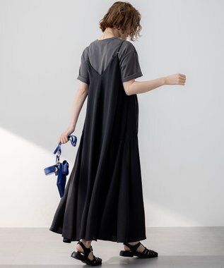 23区 【SLOW/一部店舗限定】MVSコットン  ロゴTシャツ グレーxライトグレーロゴ