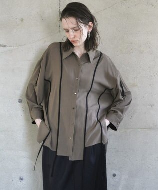 YECCA VECCA ストリングデザインシャツ Khaki