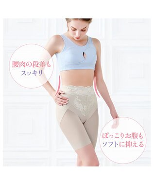 BRADELIS New York 【BRADELIS NewYork peace】おしりPラインレーシーロングショーツ23 パールグレージュ