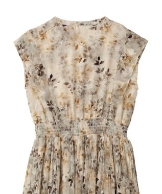 YECCA VECCA ぼかし柄プリーツワンピース Ivory