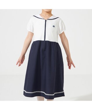 Chacott ジップアップワンピース ネイビー
