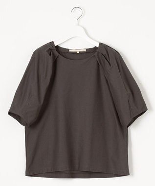 自由区 【XSサイズ~/洗える】ツイストプレインジャージー袖タック カットソー グレー系