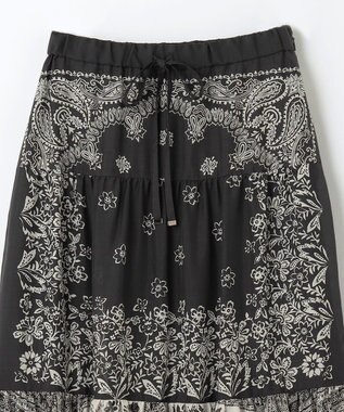 GRACE CONTINENTAL バンダナティアードスカート ブラック