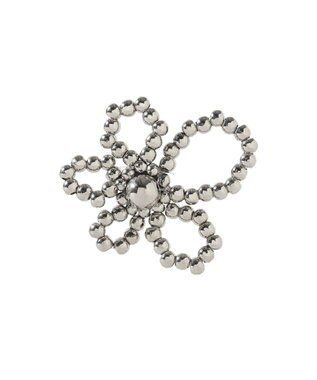 YECCA VECCA メタルビーズフラワーピアス Silver