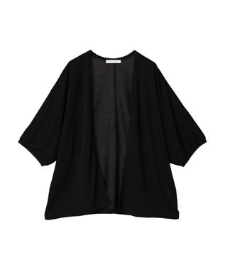 Green Parks よくばり　半袖カットドルマンカーディガン Black
