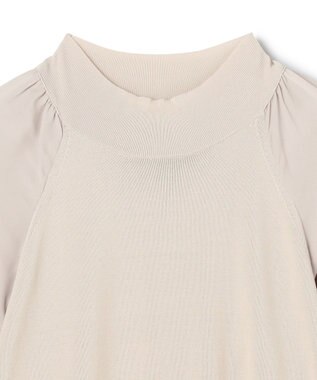 BEIGE， 【WEB限定・洗える】LECERF / 異素材ドッキングストレッチニット Greige