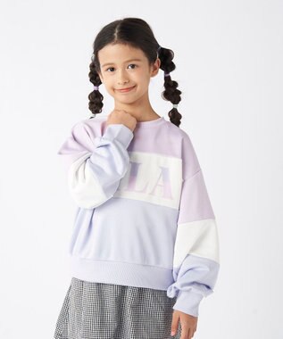 OP／FILA 【FILA】パステルカラークルーネックスウェット/キッズ ラベンダー