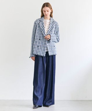 BEIGE， BERYL / ファンシーツイードダブルジャケット Navy Mix