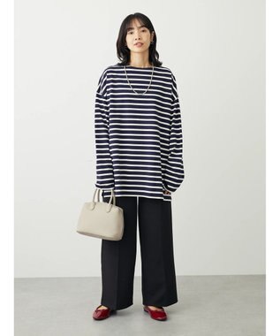 Green Parks ボーダーゆるチュニック Navy