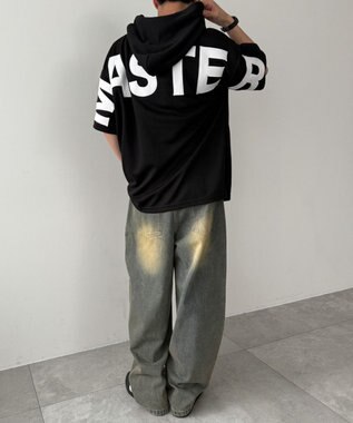 WEGO 【MLXLサイズ展開】ストレートラインプルパーカー（SS） ブラック