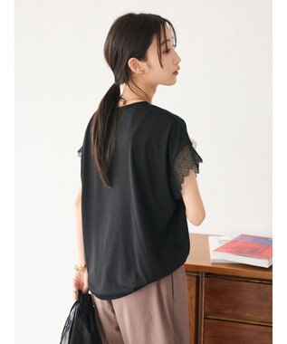 CRAFT STANDARD BOUTIQUE レーススリーブカットプルオーバー Black