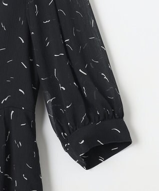 自由区 L 【洗える】ドローイングタッチプリント ワンピース ネイビー系5