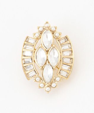 自由区 ビジューブローチ ネックレス ライトゴールド