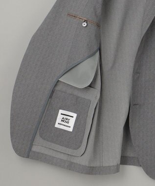 GOTAIRIKU 圧倒的清涼感・８つの夏機能【接触冷感/通気性/軽量/撥水…等】クールドッツ セットアップジャケット_ヘリンボーンプリント（25年モデル） ライトグレー_ヘリンボーン柄