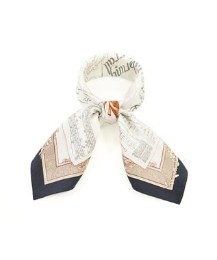 Marca 【伝統横濱スカーフ】モーツァルト  小判 シルクツイル スカーフ ネイビー