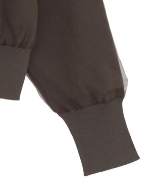 Green Parks チュールドッキングＶネックニットカーディガン Brown